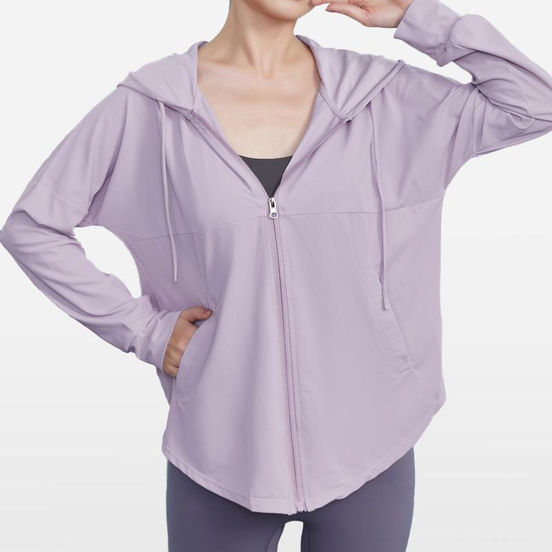 フィットネス パーカー レディース スポーツウェア 長袖 フード付き ジップアップ UVカット 速乾 ゆっ..