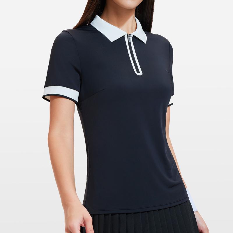 ポロシャツ レディース 夏 半袖 テニス ゴルフ フィットネス ジム ランニング トレーニングウェア スポ..