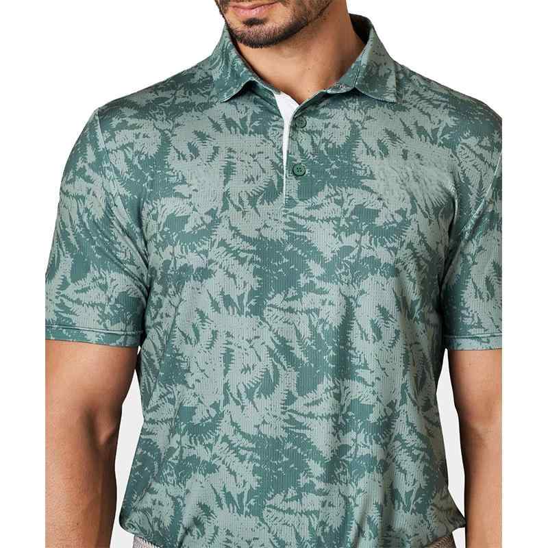 ポロシャツ メンズ 男性 ゴルフウェア 総柄昇華プリント ポリエステル 速乾 通気性 高品質 夏 スポーツ..