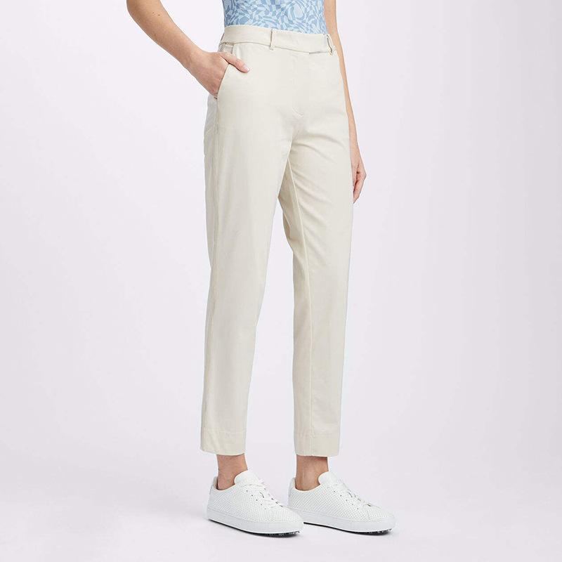 ゴルフパンツ レディース 女性用 ハイウエスト スリムフィット ボトムス 速乾 吸湿速乾 快適 ポリエステル 無地 ホワイト スポーツ アウトドア 春夏秋