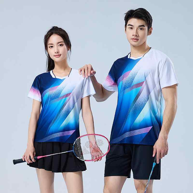 スポーツウェア 男女兼用 ユニフォーム バドミントン 卓球 バレーボール テニス 速乾 吸汗 トレーニング 練習着 ランニング 球技 ポリエステル 大人用