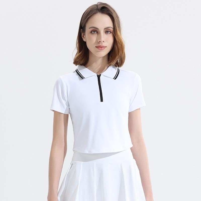 ポロシャツ レディース 夏 スポーツ 速乾 吸汗 半袖 フィットネス ジムウェア ランニング テニス バド..