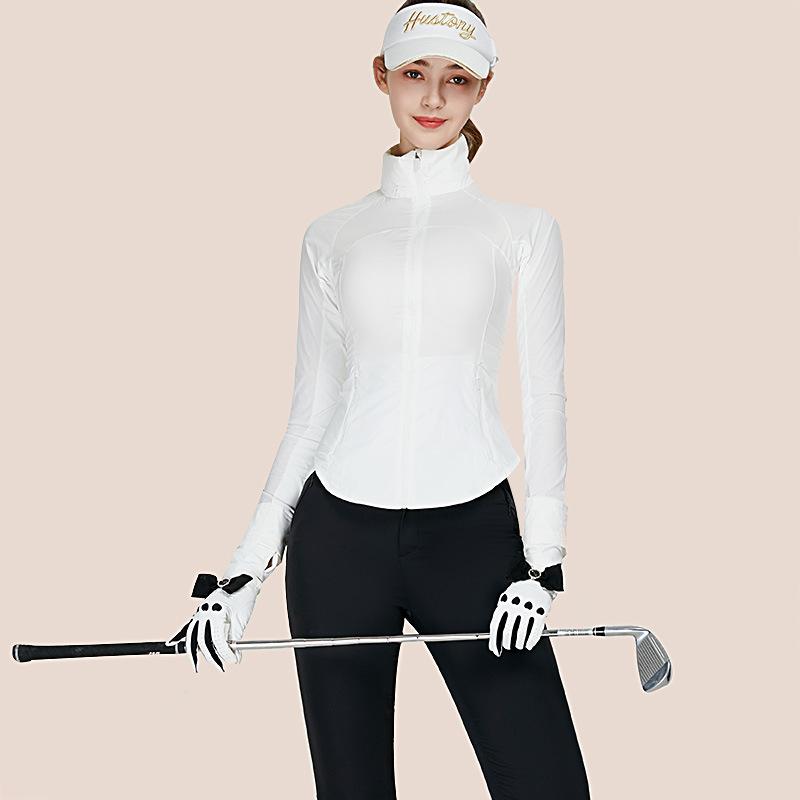 ゴルフウェア レディース UVカット UPF50+ 吸汗速乾 通気性 薄手 軽量 夏用 パーカー 竹繊維 ポリプロ..
