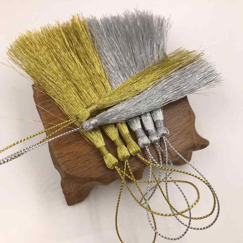 タッセル 金銀糸 小さい アクセサリーパーツ しおり ブックマーク クッション 座布団 飾り ギフト 手芸..