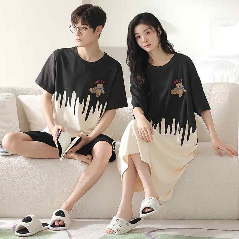 パジャマ ペア カップル ルームウェア レディース メンズ 半袖 ショートパンツ セットアップ 綿100% 春夏 薄手 涼しい 快適 リラックス 部屋着 カジュアル かわいい