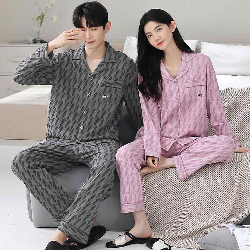 パジャマ メンズ レディース 綿100% カップル ルームウェア 部屋着 上下セット 前開き 長袖 長ズボン ゆったり 大きいサイズ オールシーズン 通気性 伸縮性 快適