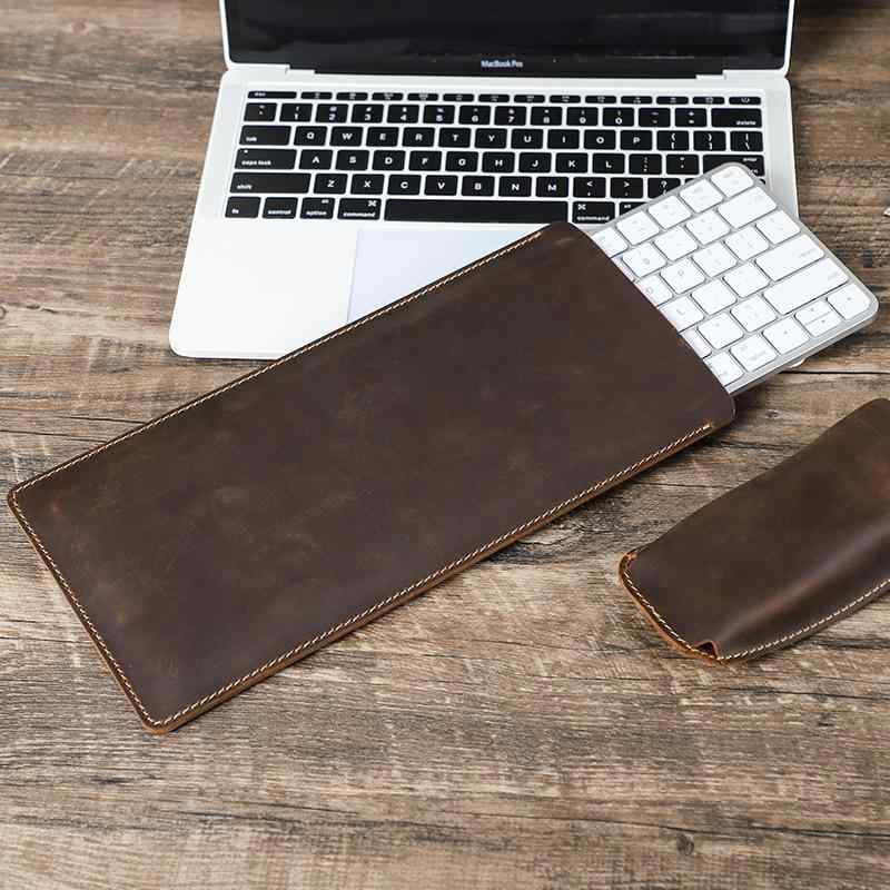 キーボードケース Apple マジックキーボード ノートパソコン クレイジーホースレザー 本革 レトロ ハンドメイド 耐衝撃 落下防止 ブラウン 高級感 普段使い ビジネス 保護カバー