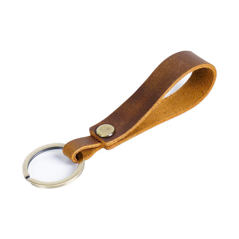 キーホルダー 男女兼用 本革 牛革 レザー キーリング 車用 カーアクセサリー 高級感 シンプル 上品 お..