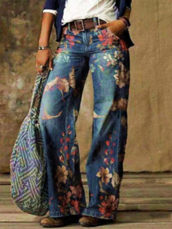 デニムパンツ レディース 大きいサイズ ゆったり ハイウエスト ワイドパンツ 薄手 春夏 ストレッチ 快適 カジュアル ストリート リラックス ロング丈