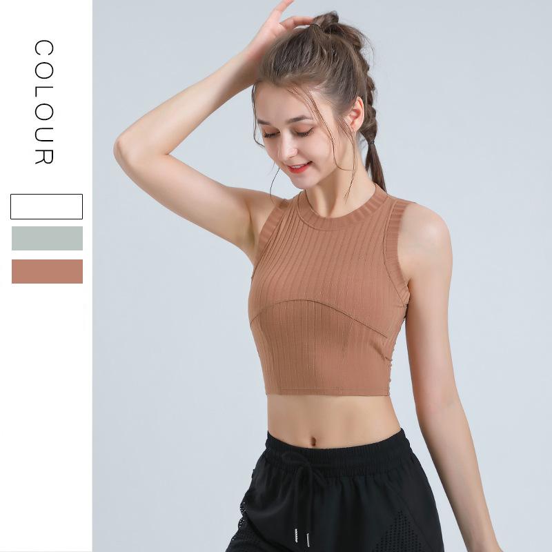 タンクトップ レディース ヨガウェア ランニングウェア フィットネス ジム スポーツ ノースリーブ 通気性 速乾 吸湿 タイト 伸縮性 ショート丈 胸パッド付き ポリエステル 綿混 白 カーキ ライトグリーン