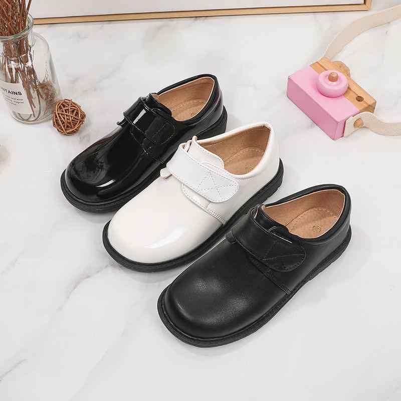 フォーマル靴 男の子 キッズ 子供用 革靴 合成皮革 面ファスナー ブラック ホワイト 発表会 結婚式 卒..