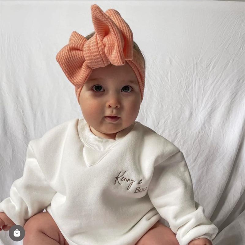 ヘアバンド キッズ ベビー 赤ちゃん 女の子 ワッフル生地 ニット ナイロン 幅広 ワイド ダブル ビッグ..