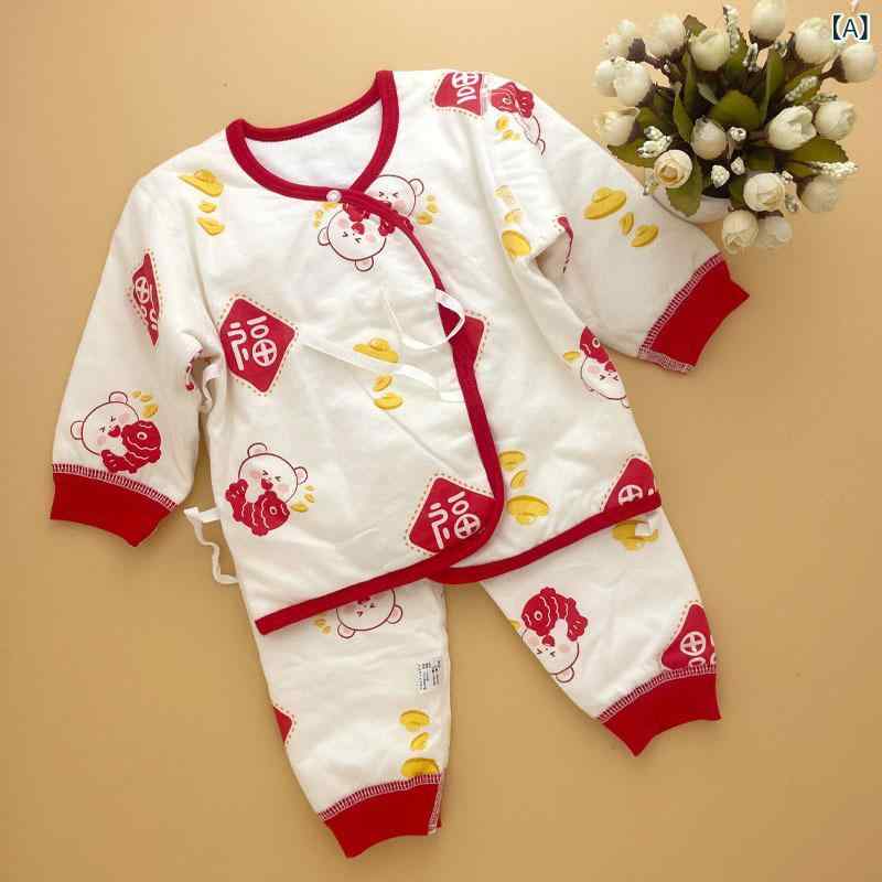 ベビー服 新生児 赤ちゃん 和装風 打ち合わせ 肌着 上下セット 2点セット 薄手 コットン 綿100% 紐結び 春秋 柔らかい 吸汗 通気性 ルームウェア 普段使い