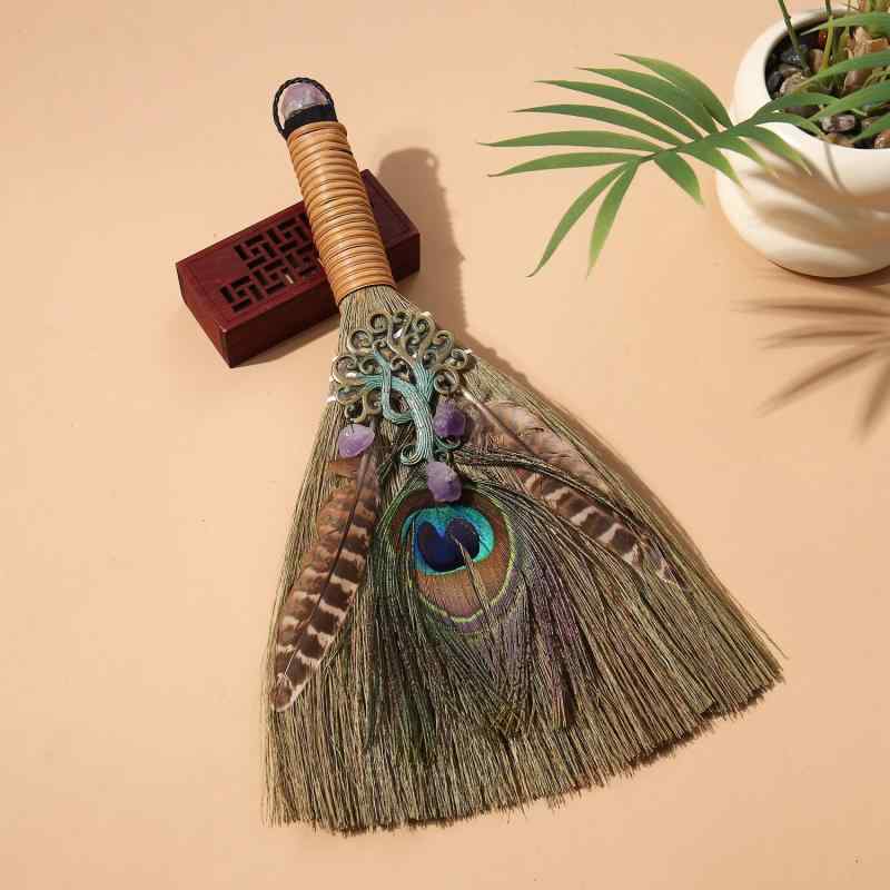 置物 天然アメジスト 生命の樹 孔雀羽 大型 祭壇飾り スピリチュアル パワーストーン 開運 浄化 癒し ..