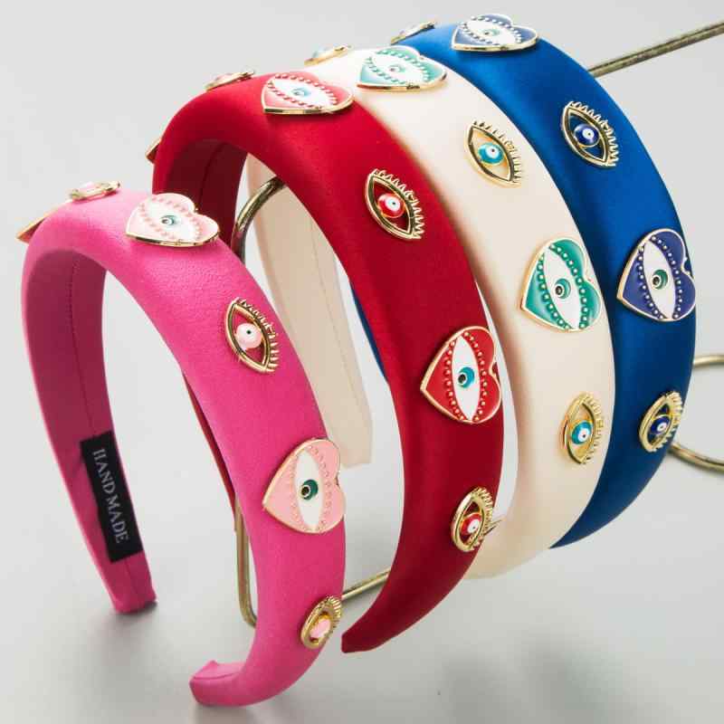 カチューシャ レディース 韓国風 布製 スポンジ入り 無地 ドロップオイル イーブルアイ おしゃれ ヘア..