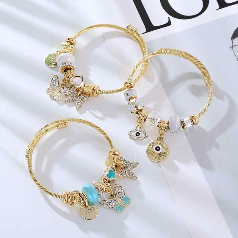 ブレスレット レディース ファッション おしゃれ 合金 ジルコニア 蝶 バタフライ チタン鋼 変色防止 サ..