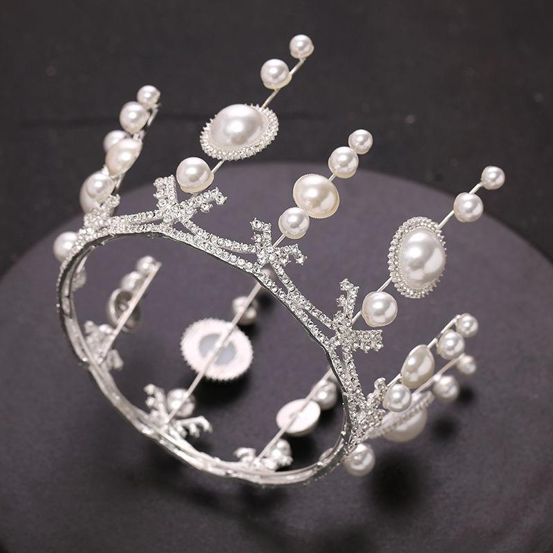 ヘッドドレス レディース 花嫁 ウェディング ブライダル ラインストーン パール ティアラ クラウン 合..