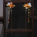 ヘアクリップ レディース キッズ 古風 和風 レトロ かわいい 可憐な 金魚 タッセル フリンジ 合金製 オレンジ色 普段使い 和装小物 浴衣 着物 お祭り イベント 髪留め 髪飾り