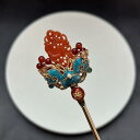 かんざし 七宝焼き 合金製 宮廷風 新中華風 赤 翡翠 祥雲柄 華やか 上品 髪飾り まとめ髪 和装小物 お正月 成人式 卒業式 入学式 パーティー ヘアアクセサリー