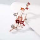 ブローチ レディース エレガント 上品 梅の花モチーフ レトロ調 クリスタル ラインストーン 服留めピン 合金製 秋冬向け ワンポイント ファッション小物