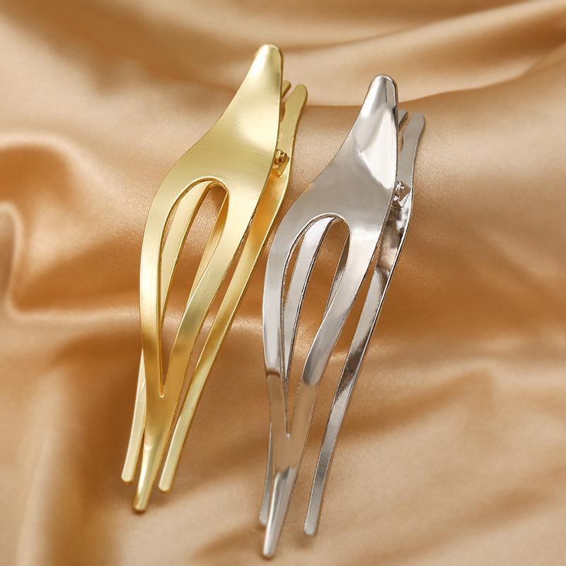 ヘアアクセサリー レディース 大きめ メタル 合金 髪留め ダッカールクリップ バンスクリップ 前髪 サ..