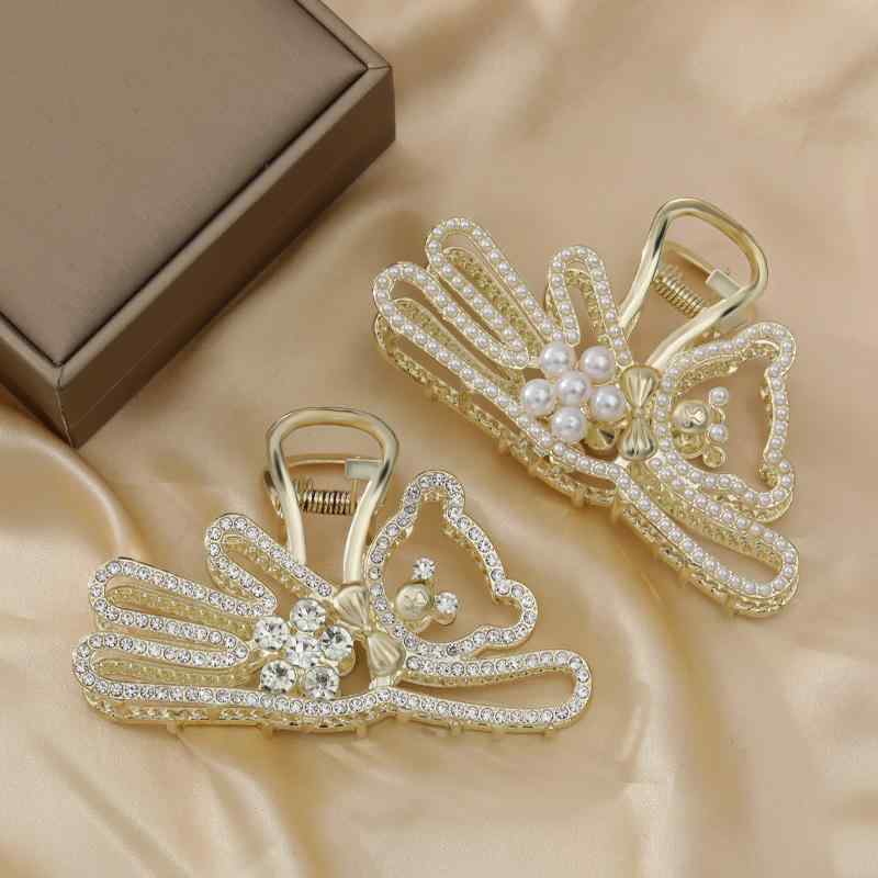 ヘアクリップ レディース クマモチーフ バンスクリップ 韓国風 おしゃれ 大きめ ボリュームヘア まとめ..