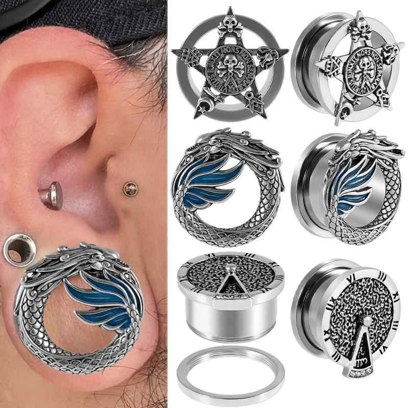 ボディピアス 男女兼用 ステンレス サージカルステンレス ギア 時計 スカル 五芒星 青い翼 ドラゴン 滑..