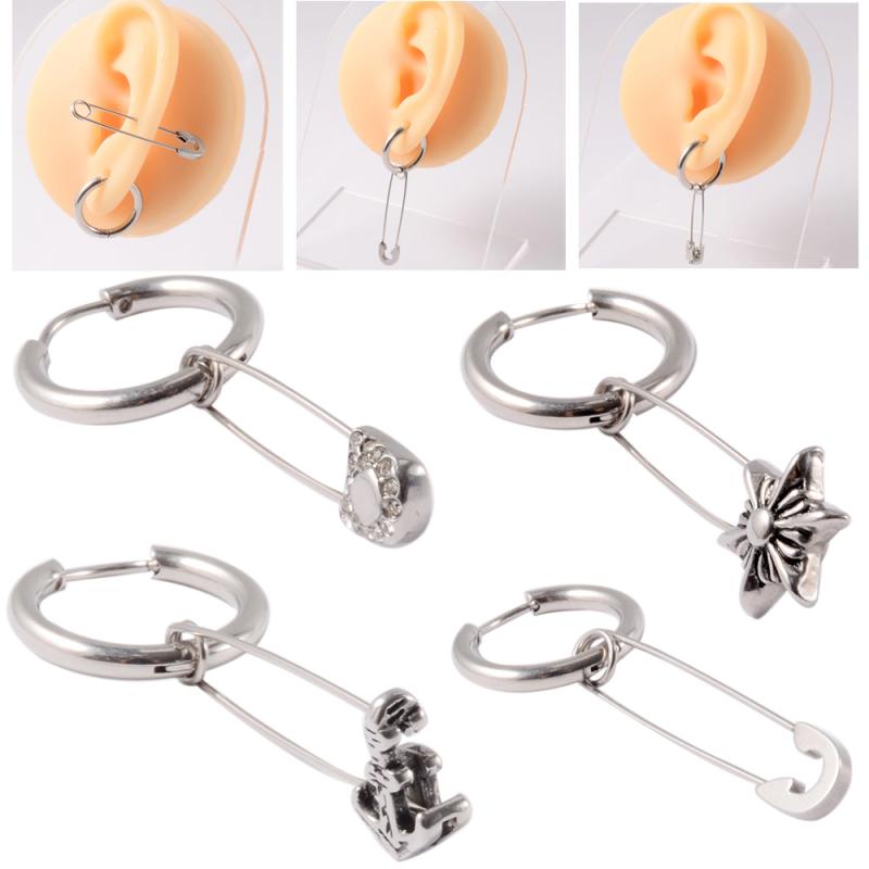 ピアス ユニセックス 男女兼用 ステンレス セット イヤーカフ 軟骨ピアス 2WAY アックス 梅 ペーパーク..