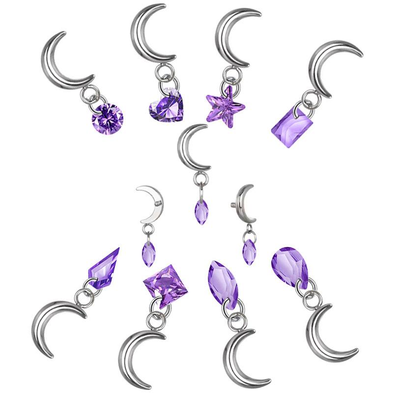 ボディピアス 男女兼用 ユニセックス 外ネジ式 軟骨ピアス リップピアス ヘリックスピアス用 銅製 ジルコニア スター ハート ティアドロップ マーキス 幾何学 飾り 欧米風