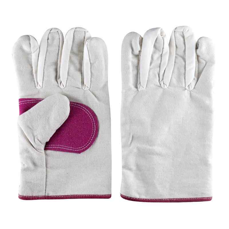 手袋 溶接作業用 鉄道用帆布 キャンバス 二重 厚手 耐熱 耐摩耗 滑り止め 手のひらレザー補強 作業用グ..