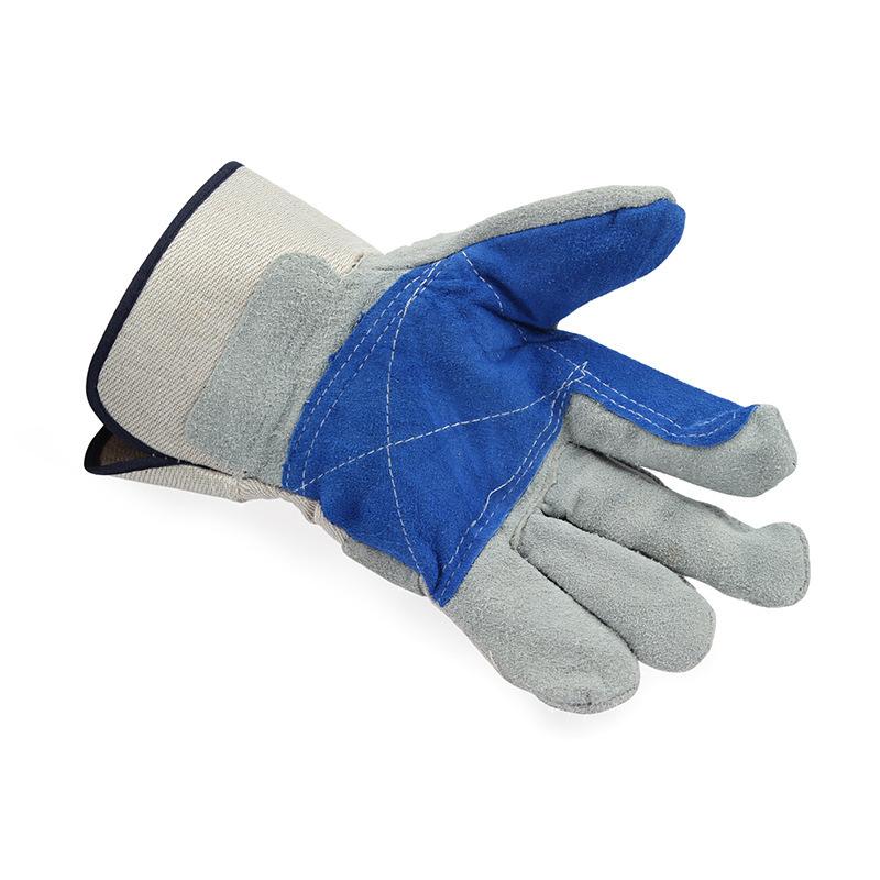 手袋 溶接作業用 牛革 保護 耐突き刺し 電気工事用 コットン帆布掌 高耐久 耐熱性 滑り止め 作業用 グローブ(4)