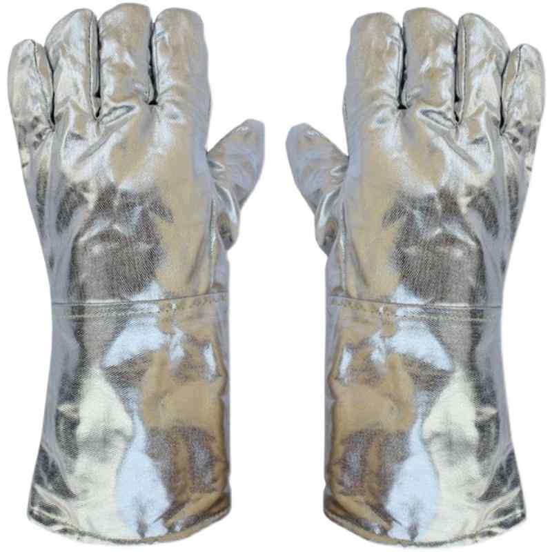 手袋 工業用 高温 耐熱 アルミ箔 牛革 防火 断熱 遮熱 1000℃対応 溶解 溶接 鋳造 炉前作業 プロ仕様 輻..