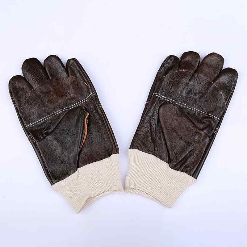 グローブ 溶接 作業用 牛革 厚手 プロ仕様 安全保護 強化 耐摩耗性 耐刺性 滑り止め 保温性 ダークカラ..