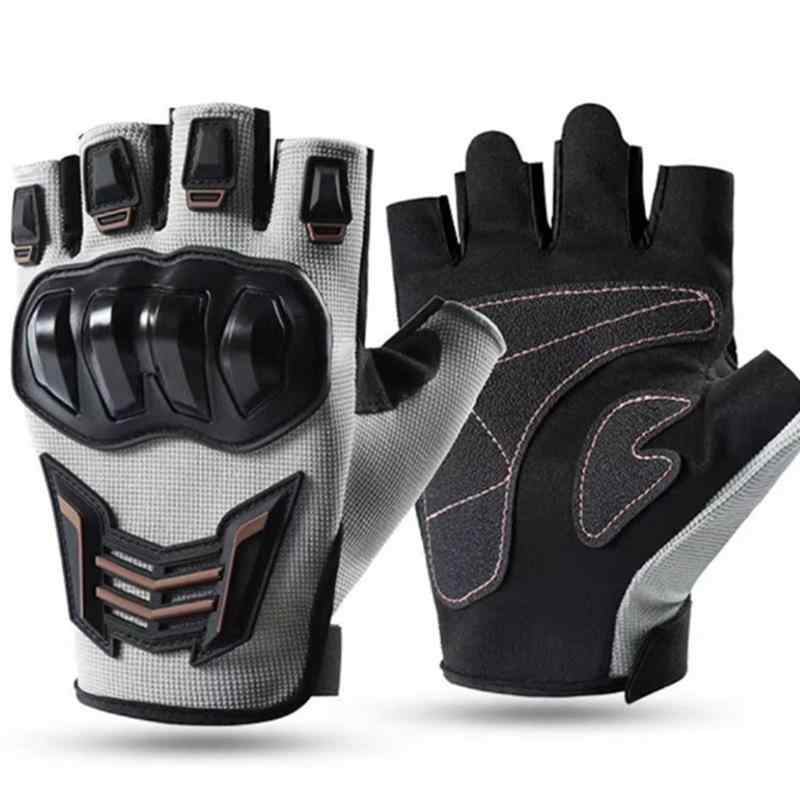 バイクグローブ メンズ レディース 半指 ハーフフィンガー タクティカル ハードシェル プロテクター 衝..
