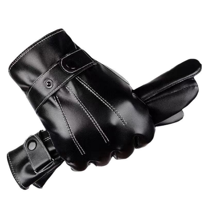 手袋 メンズ 冬用 レザーグローブ 裏起毛 厚手 防寒 防風 防水 スマホ対応 バイク サイクリング オート..