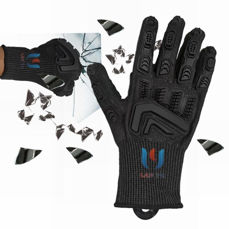 手袋 タクティカル 作業用 警備 防刃 耐切創 耐衝撃 耐突刺 フルフィンガー 玄武岩繊維 高耐久 耐摩耗 ..