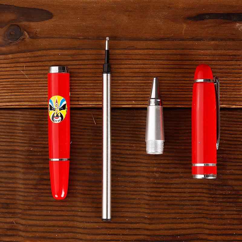 ブックマーク 京劇顔譜 ボールペン セット 中国風 伝統的デザイン 金属製 ステンレス 縁起物 アジアンテイスト おしゃれ ギフト プレゼント 記念品 お土産