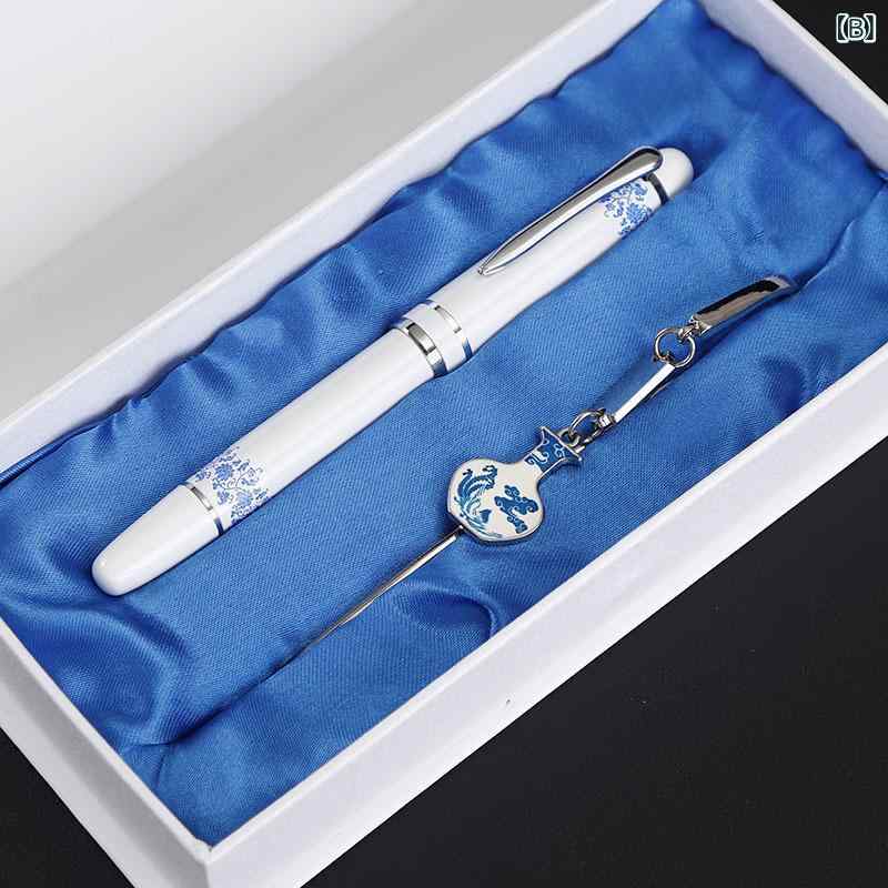 筆記具 青花磁器 ボールペン 万年筆 しおり ギフトセット 中国風 オリエンタル 卒業記念品 就職祝い 新..