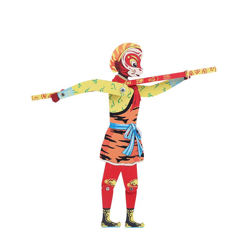 影絵人形 子供 木製 彫刻 西遊記 孫悟空 キャラクター 片手タイプ 中国 伝統工芸品 西安土産 知育玩具 ギフト プレゼント 室内遊び