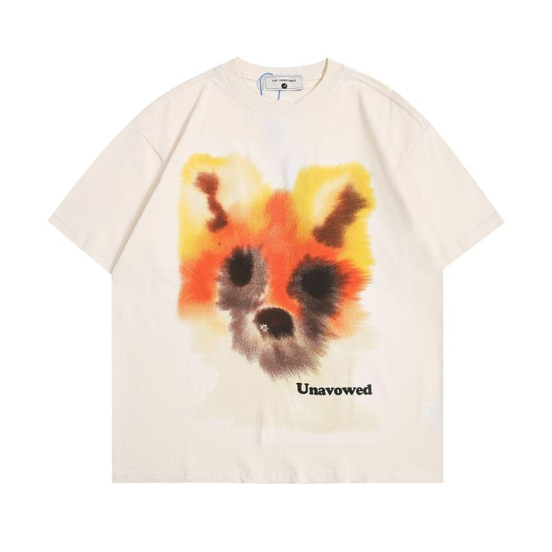Tシャツ メンズ レディース ペアルック ストリート系 カジュアル ファジードッグプリント 犬柄 半袖 オーバーサイズ ルーズフィット 綿 コットン クルーネック 通気性 春夏 デイリーユース