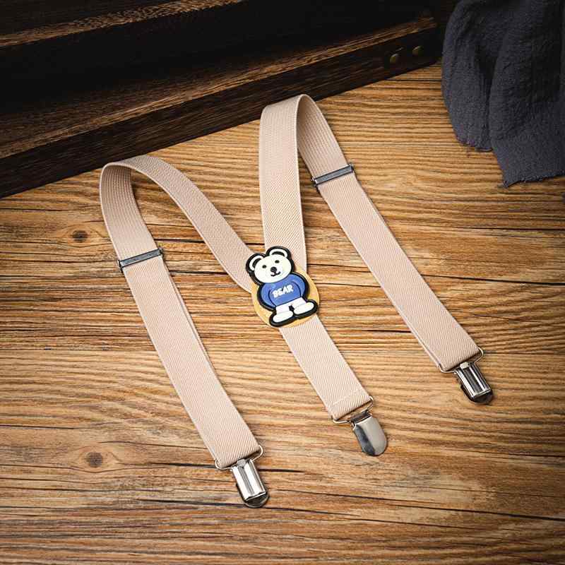 サスペンダー キッズ 男の子 女の子 男女兼用 ズレ防止 滑り止め Y型 3点留め 伸縮性 長さ調節可能 ゴム素材 かわいい