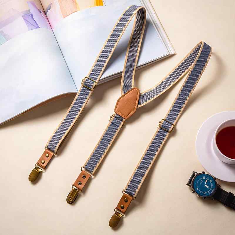 サスペンダー 男女兼用 大人用 レトロ 伸縮性 滑り止め 3クリップ ゴム素材 強力 X型 ズボン パンツ ス..