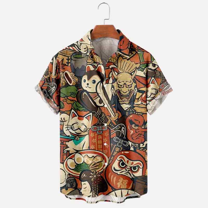 シャツ メンズ アロハシャツ ハワイアンシャツ レトロ カジュアル ファッション ゆったり オーバーサイ..