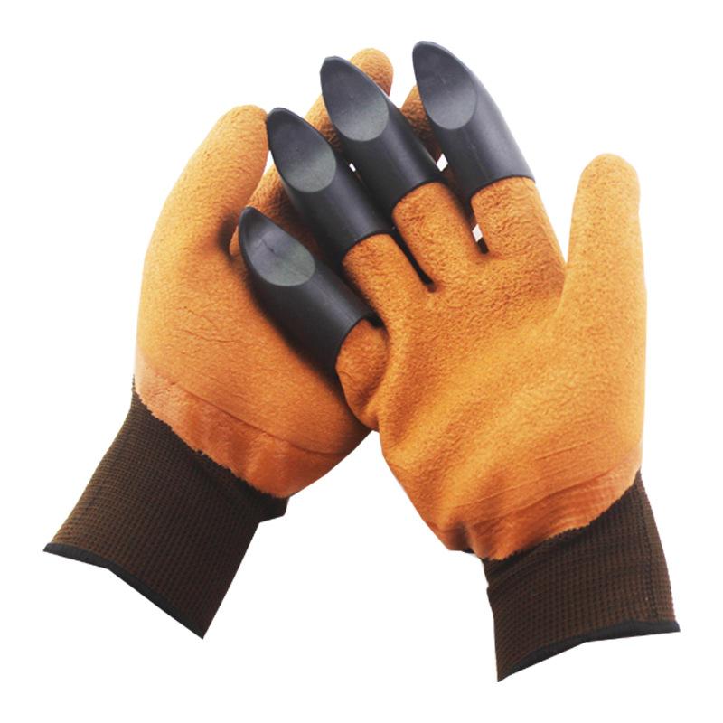 ガーデニング手袋 防水 爪付き 園芸作業用 保護グローブ 家庭菜園 土いじり 土掘り 庭仕事 草むしり 屋外作業 耐久性 アクリル