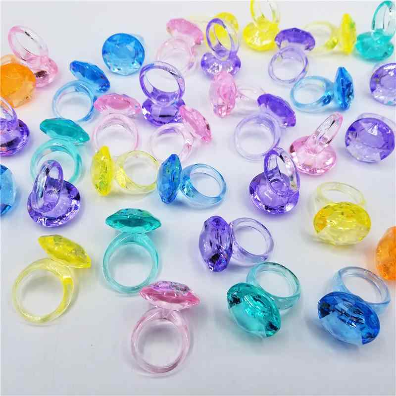 おもちゃ 指輪 キッズ 子供用 アクリル プラスチック 樹脂 デコレーション 飾り DIY 手作り 宝石 ジュ..