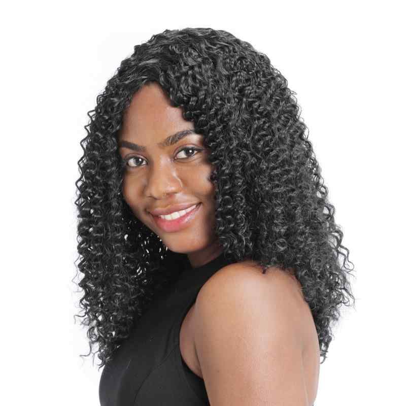 かつら ウィッグ レディース 女性用 アフリカ系 欧米風 黒色 タイトカール センター分け ボリュームア..