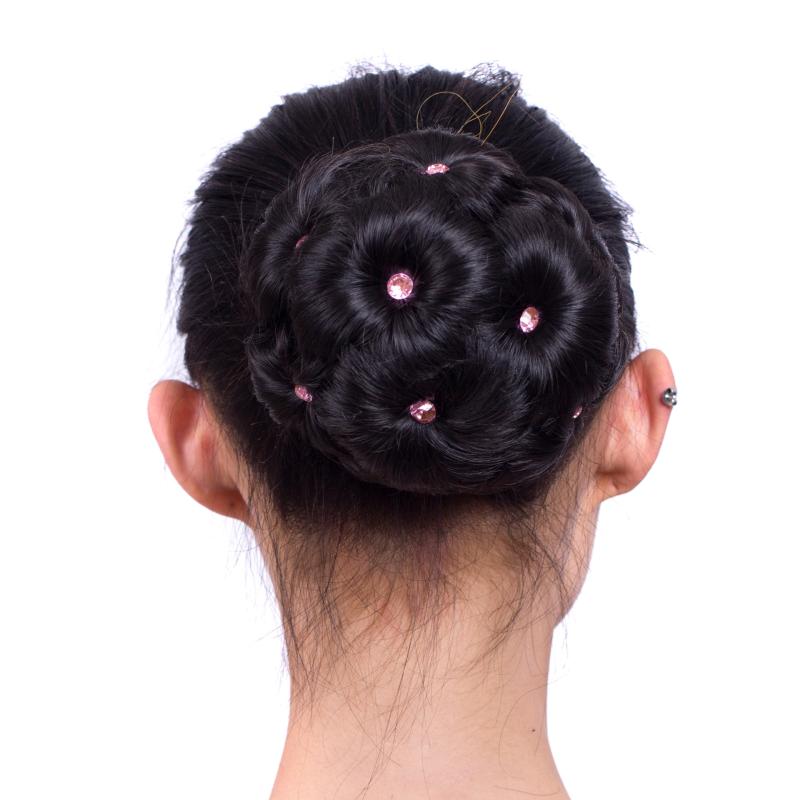 ヘアピース レディース 9連フラワー ラインストーン飾り コーム バンスクリップ 付け毛 アップヘア ポ..