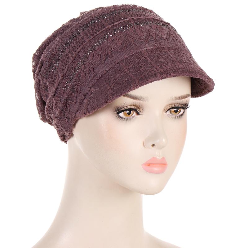 帽子 レディース ターバンキャップ つば広 ラインストーン メッシュ 軽量 通気性 ポリエステル 日よけ ..