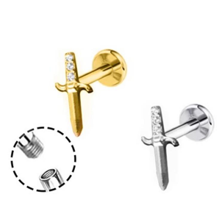 ボディピアス 男女兼用 チタン製 ステンレス製 ジルコニア クローバー 蝶 肉球 軟骨用 リップ用 耳たぶ用 小さめ おしゃれ 普段使い(x2)