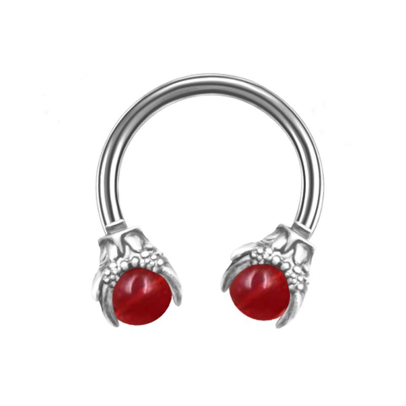 ボディピアス 男女兼用 ユニセックス ステンレス製 ドラゴンクロー ホースシュー 鼻ピアス ノーズリン..